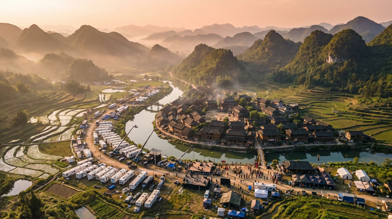 小马拉大车海角社区栏目航拍外景拍摄基地全景